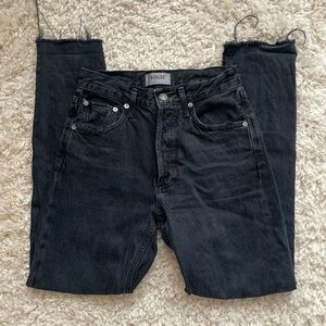 Agolde Black Highwaisted Straight Jeans